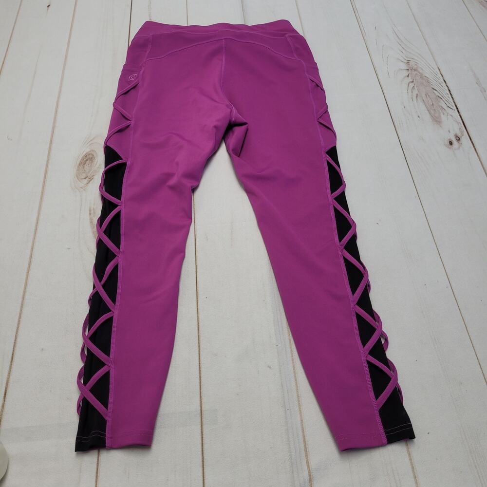 Pop Fit high rise mesh criss cross crop cropped leggings XL